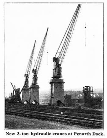 New 3-ton hydraulic cranes at Penarth Dock. 