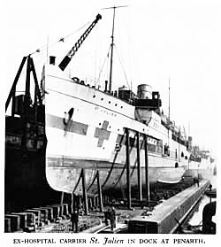 Ex-hospital carrier St. Julien in dock at Penarth.